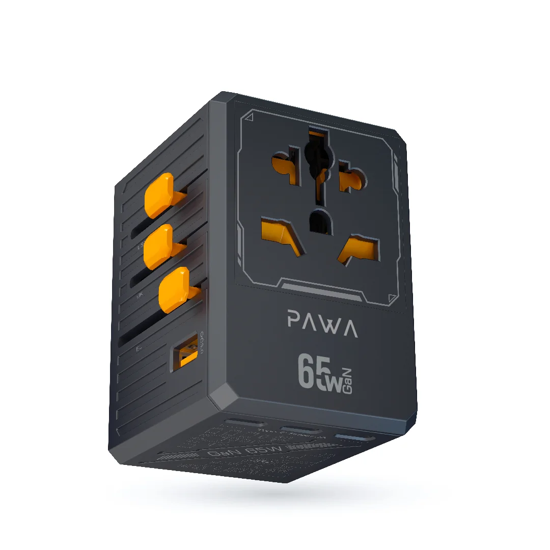 PAWA UNIVERSAL GAN TRAVEL CHARGER 65W - BLACK