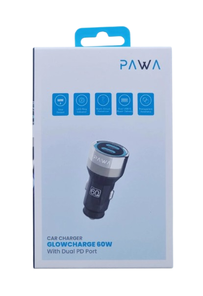 PAWA GLOWCHARGE 60W CAR CHARGER