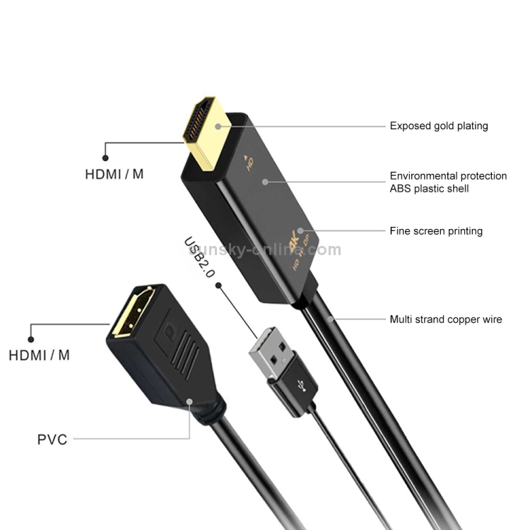 HAYSENSER HDMI TO DISPLAY 1.8 CABLE HY-H146