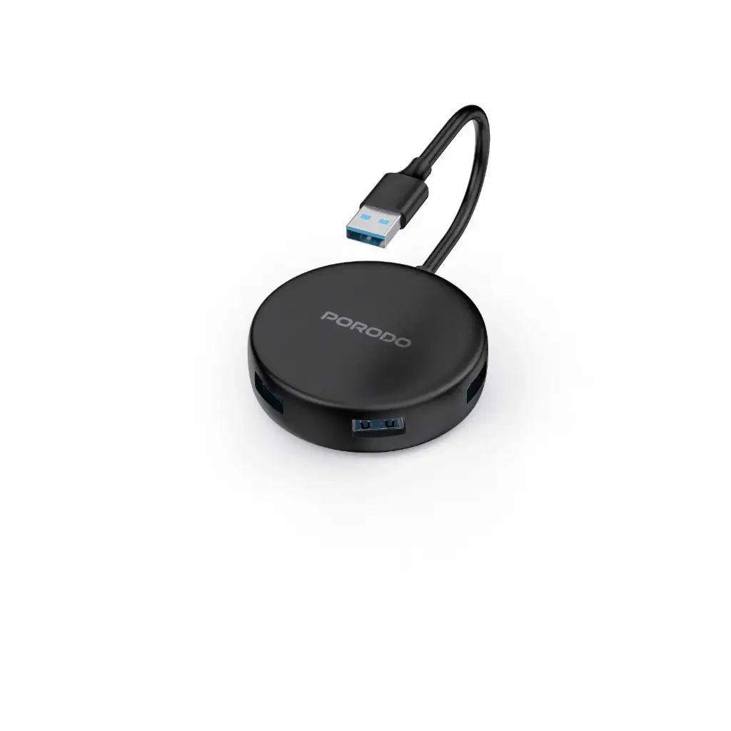 Porodo USB 3.0 Multi-Port Hub-Black