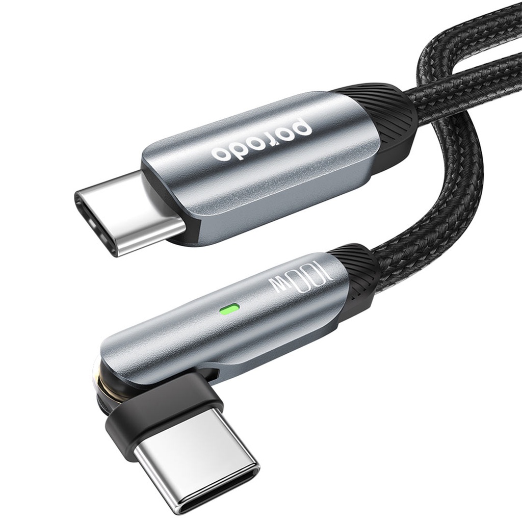 PORODO 180° ROTATING USB-C CHARGING&DATA TRANSFER 1M
