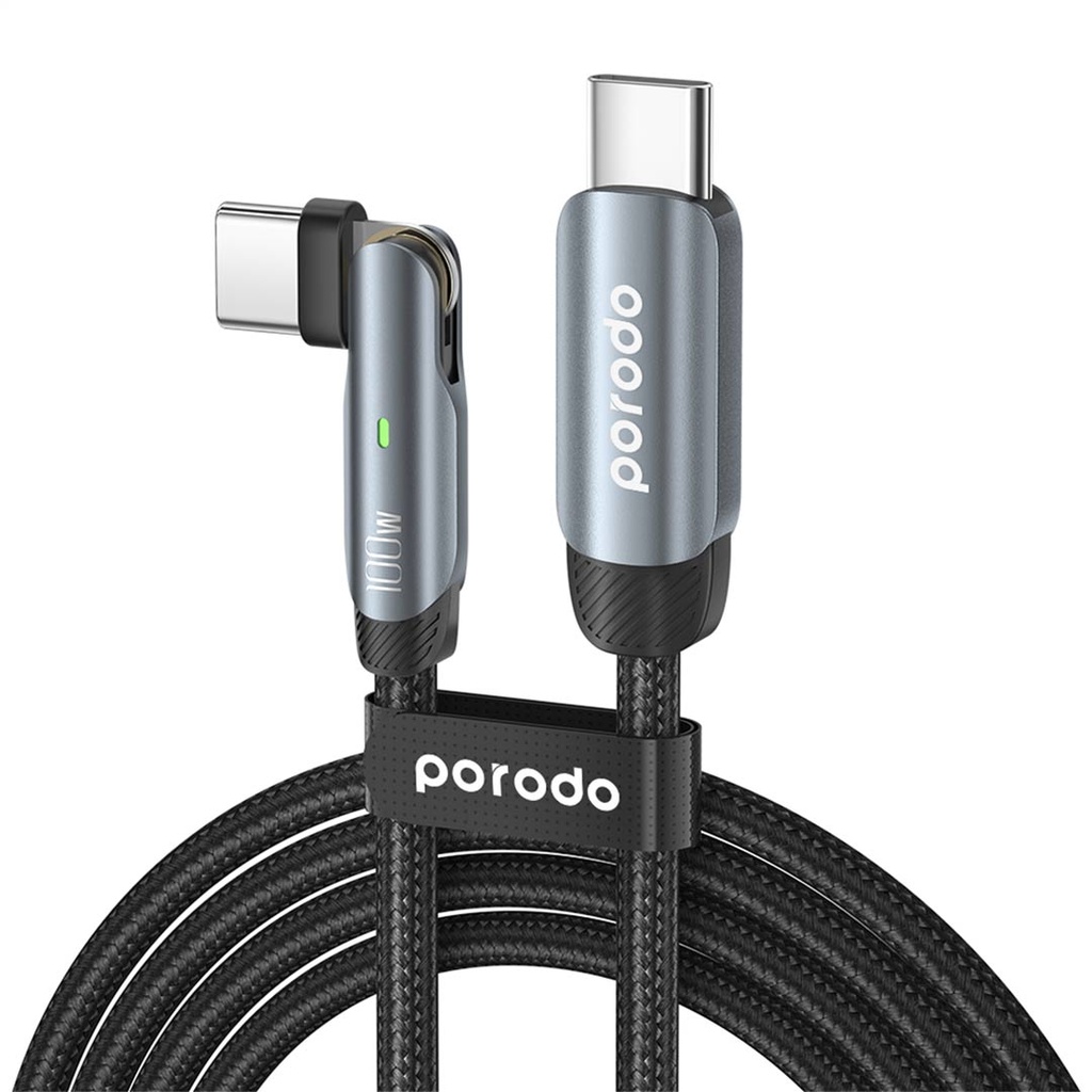 PORODO 180° ROTATING USB-C CHARGING&DATA TRANSFER 1M