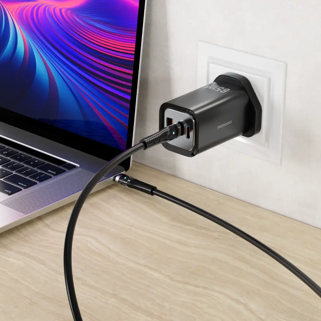 PORODO 65W TRIPLE OUTPUT QUICK CHAEGER