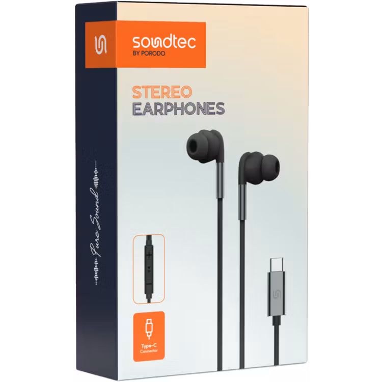 PORODO SOUNDTEC STEREO EARPHONES TYPE-C CONNECTOR