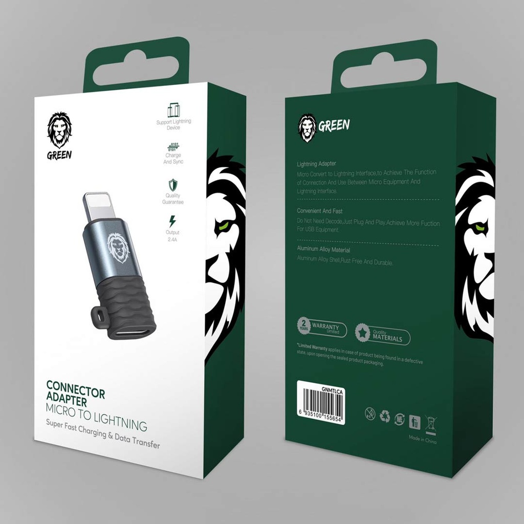 GREEN MICRO TO LIGHTNING ADAPTER