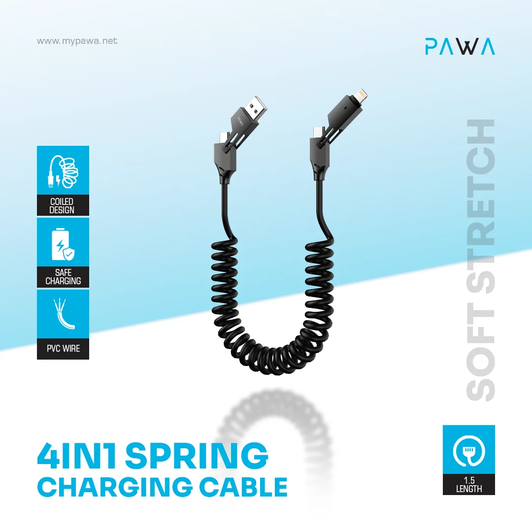 PAWA 4IN1 SPRING CHARGING CABLE 60W