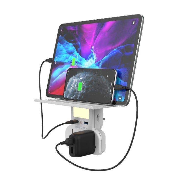 PORODO MULTIFUNCTION SOCKET WITH PHONE TRAY