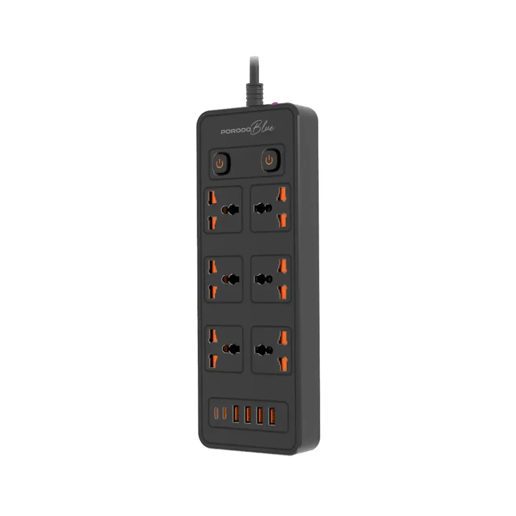 PORODO BLUE 6AC - DUAL SWITCH POWER EXTENSION