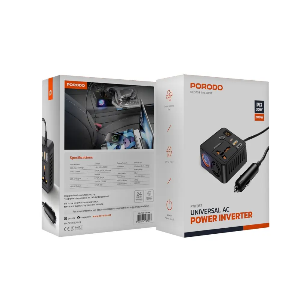 Porodo Universal Ac Power Inverter