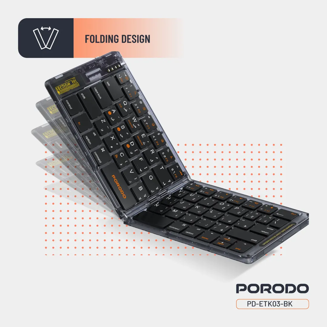 PORODO CRYSTAL SHELL WIRELESS KEYBOARD