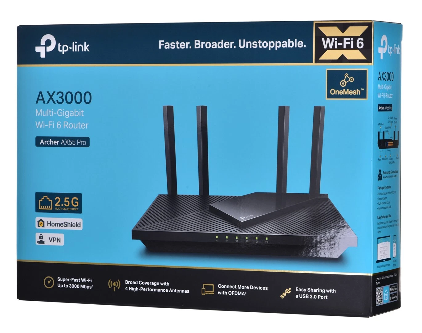 TP-LINK ARCHER AX55 PROAX3000 DUAL-BAND WI-FI 6 ROUTER