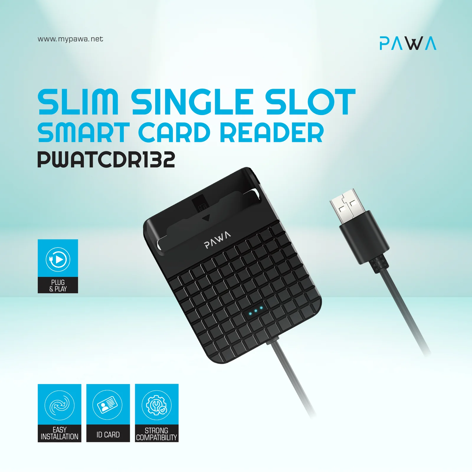 Pawa Slim Single Slot Smart Card Reader