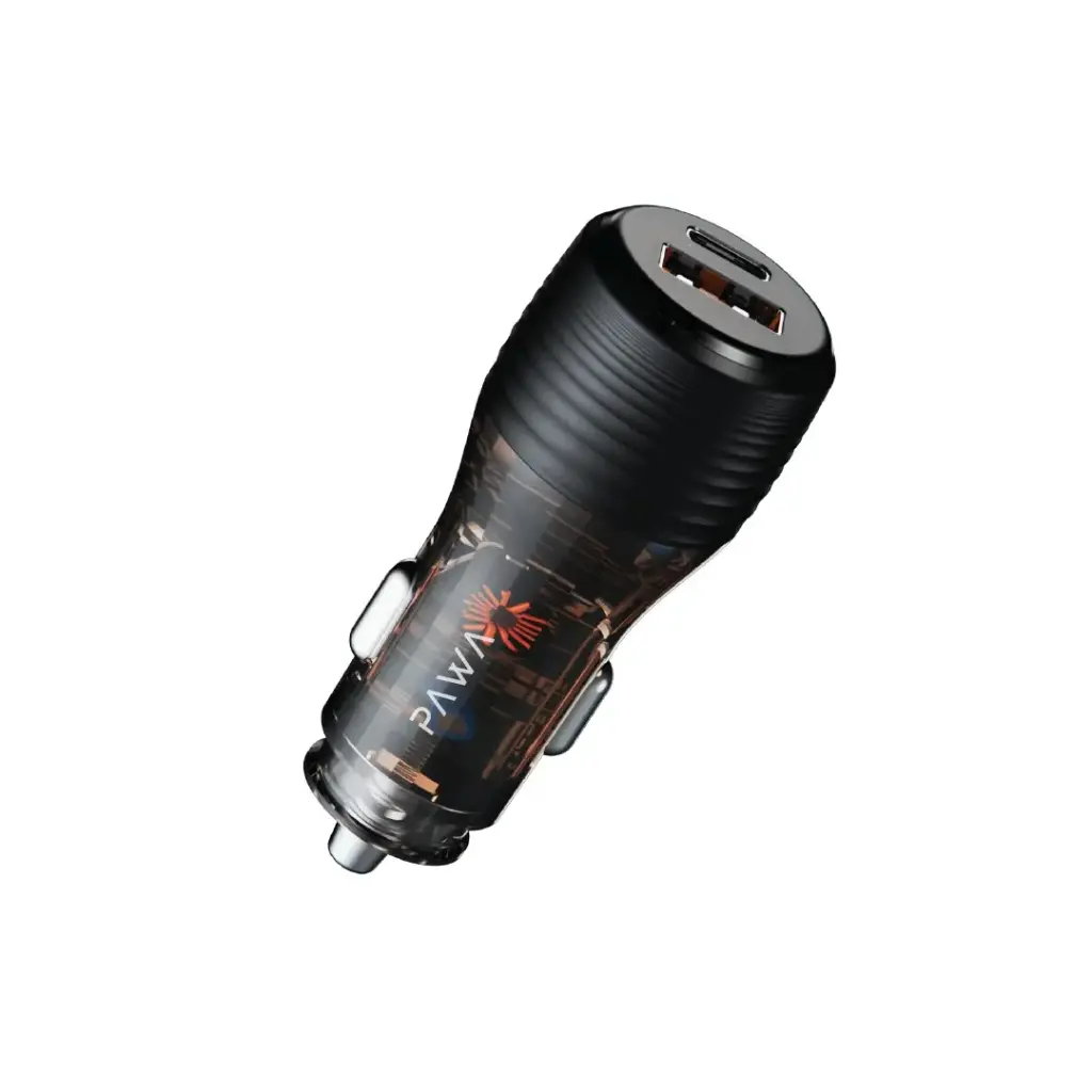 PAWA SOLID CAR CHARGER PD+QC TRANSPERENT