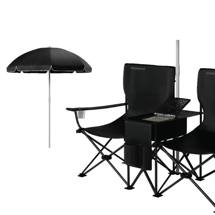 PORODO LIFESTYLE CAMPSHADE CAMPING DUAL CHAIR BLACK