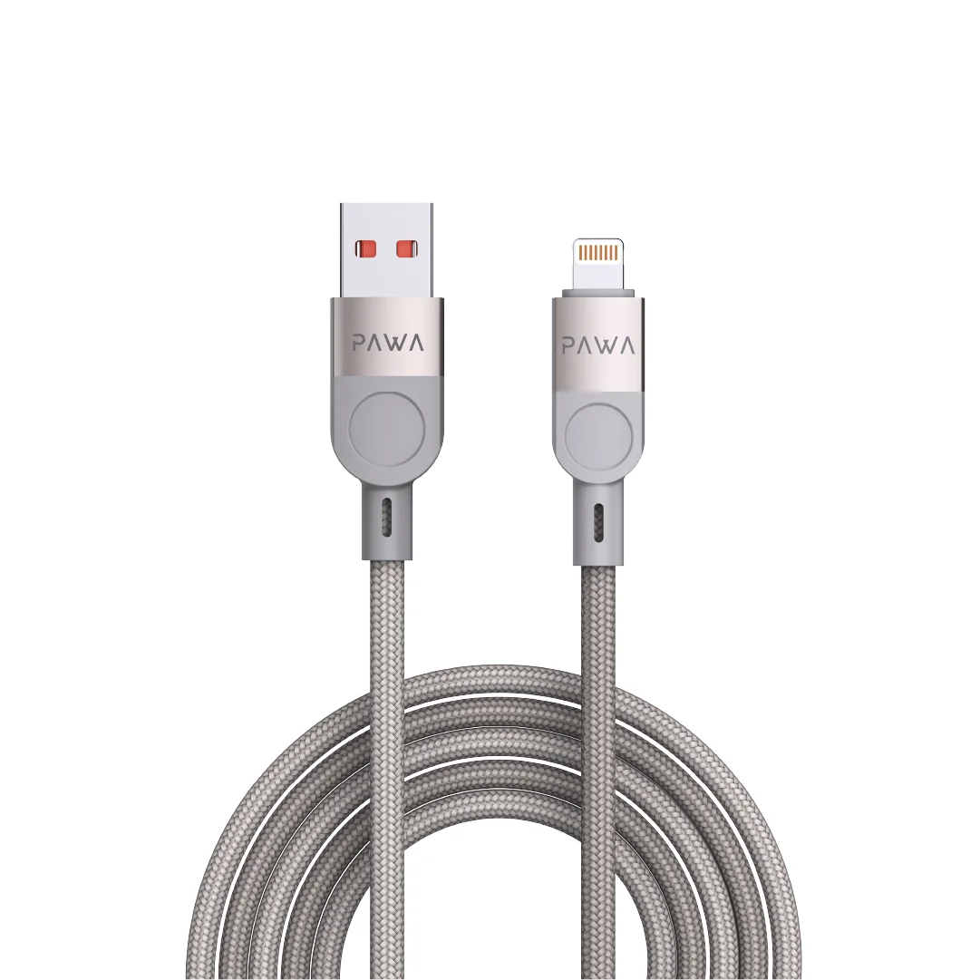 PAWA LEVIN BRAIDED USB TO L CABLE 1.2M GRY