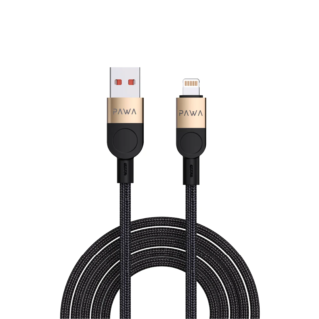 PAWA LEVIN BRAIDED USB TO L CABLE 1.2M BK