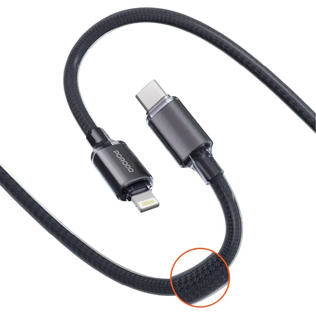 PORODO C TO L BRAIDED CABLE 1.2M
