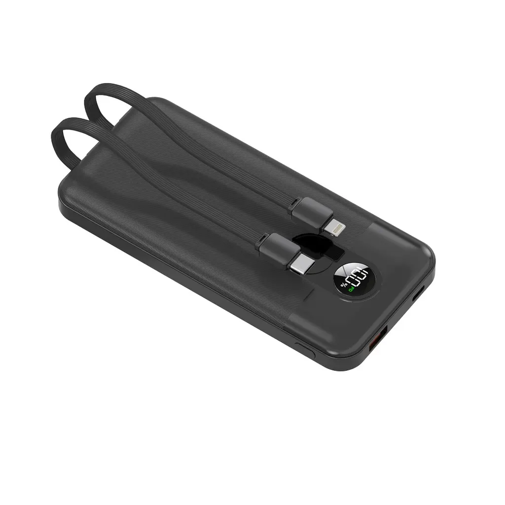 PORODO 10000MAH POWERBANK C & LIGHTNING BLK