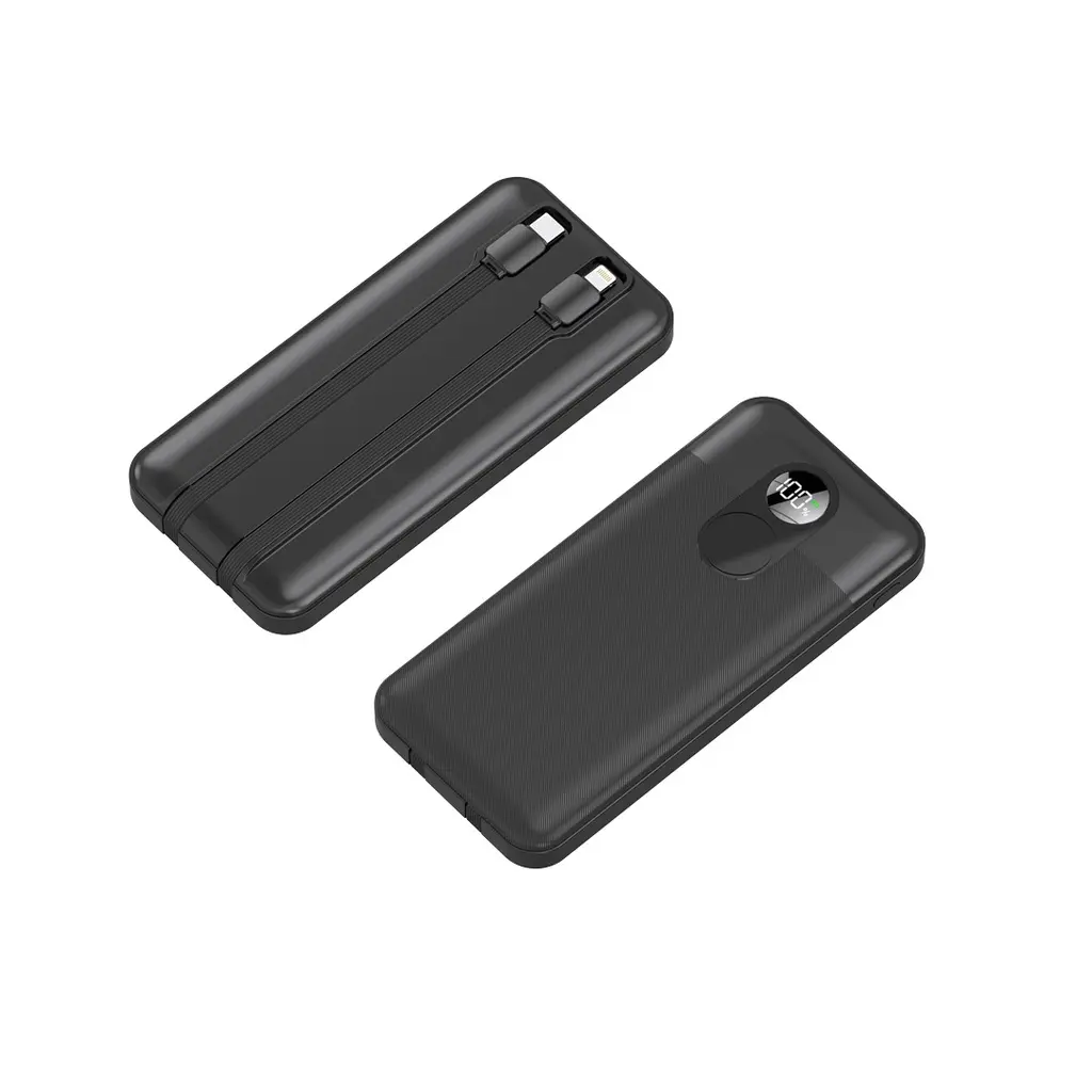 PORODO 10000MAH POWERBANK C & LIGHTNING BLK