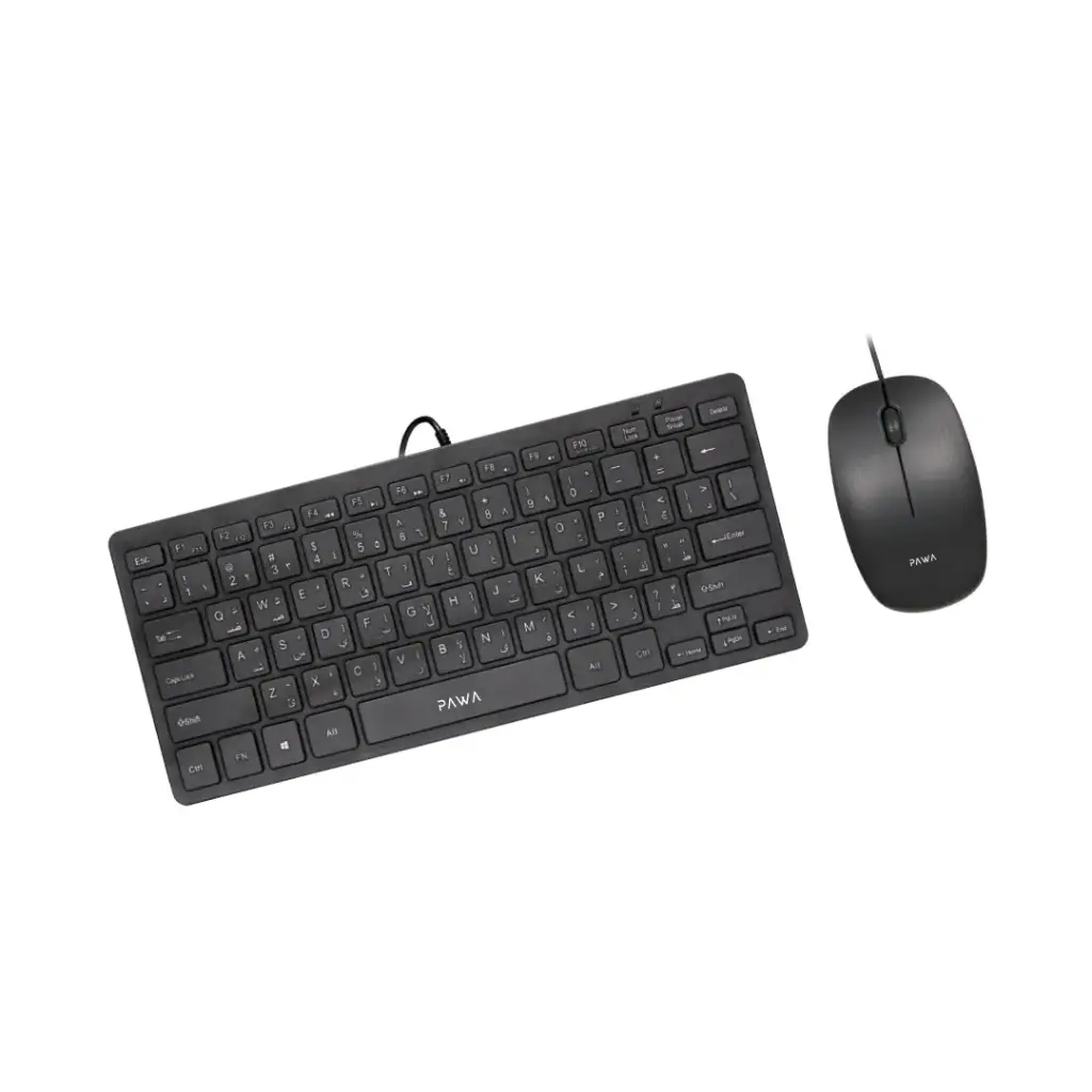 PAWA WIRED SLIM KEYBOARD AND MOUSE MINI BLACK