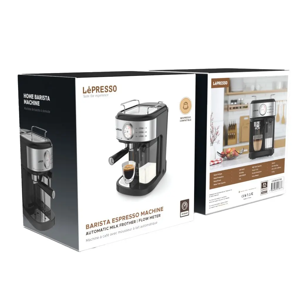LEPRESSO BARISTA ESPRESSO MACHINE AUTOMATIC MILK FROTHER & FLOW METER