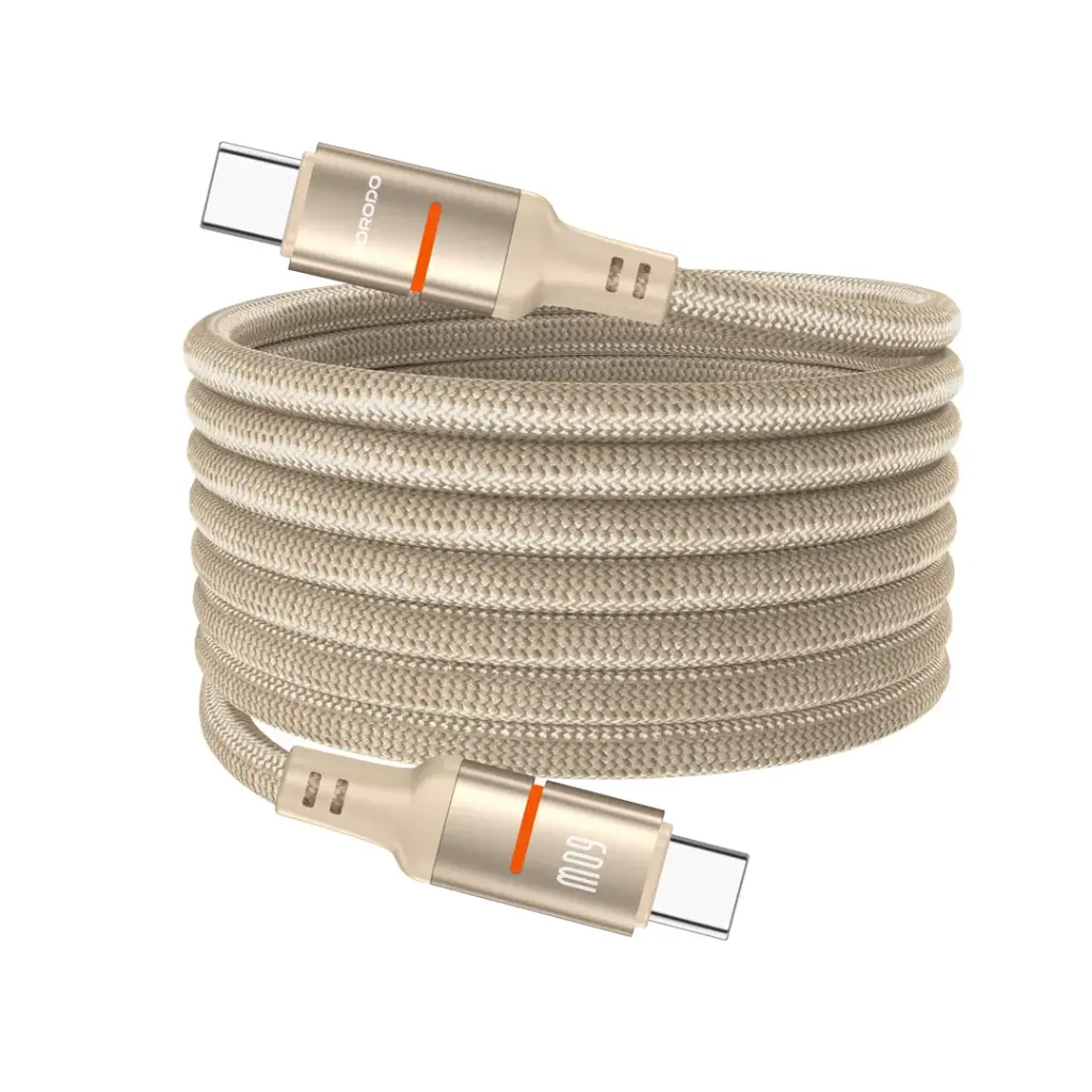 PORODO 60W TYPE C TO C MAGNETIC BRAIDED CABLE -GRAY