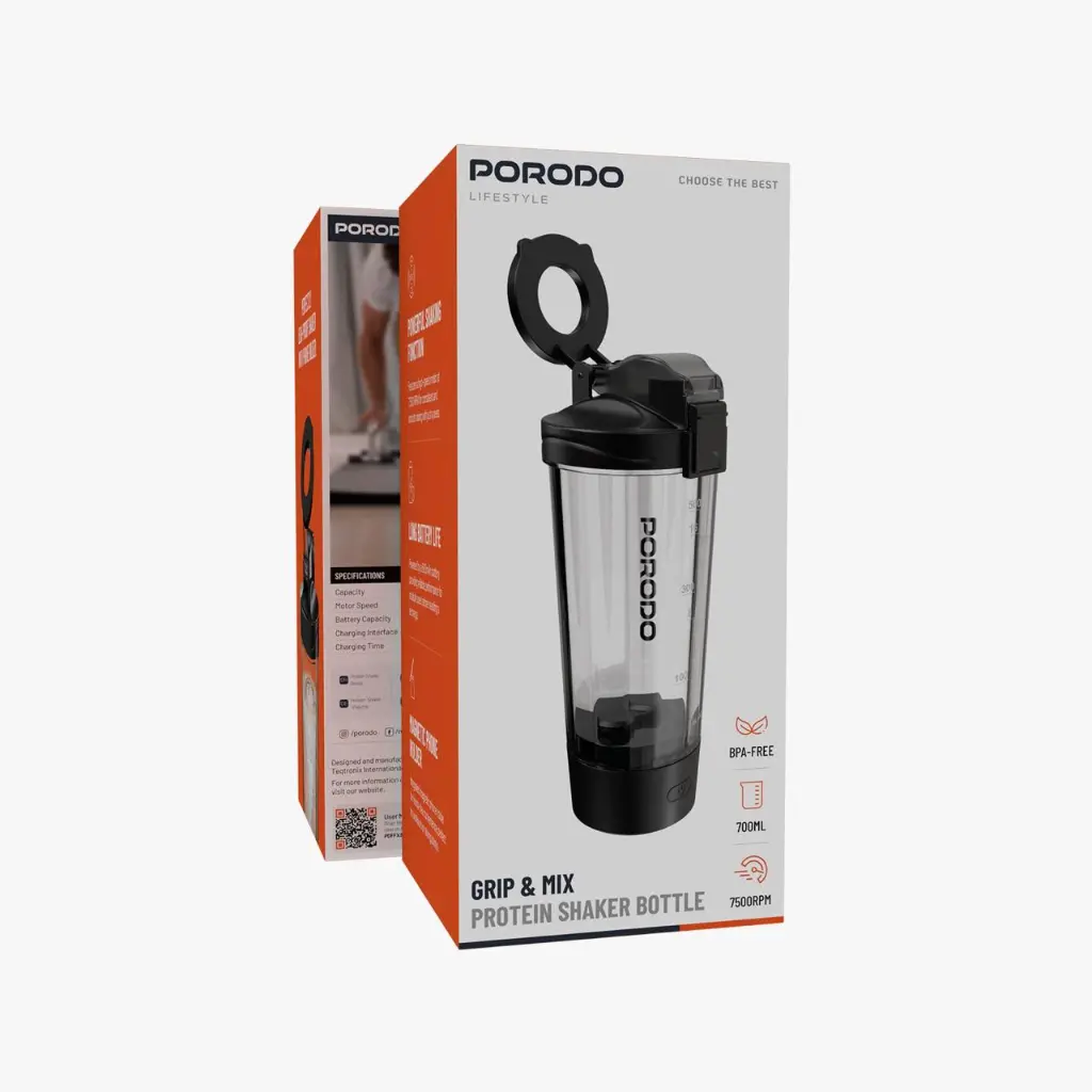PORODO LIFESTYLE GRIP & MIX PROTEIN SHAKER BOTTLE