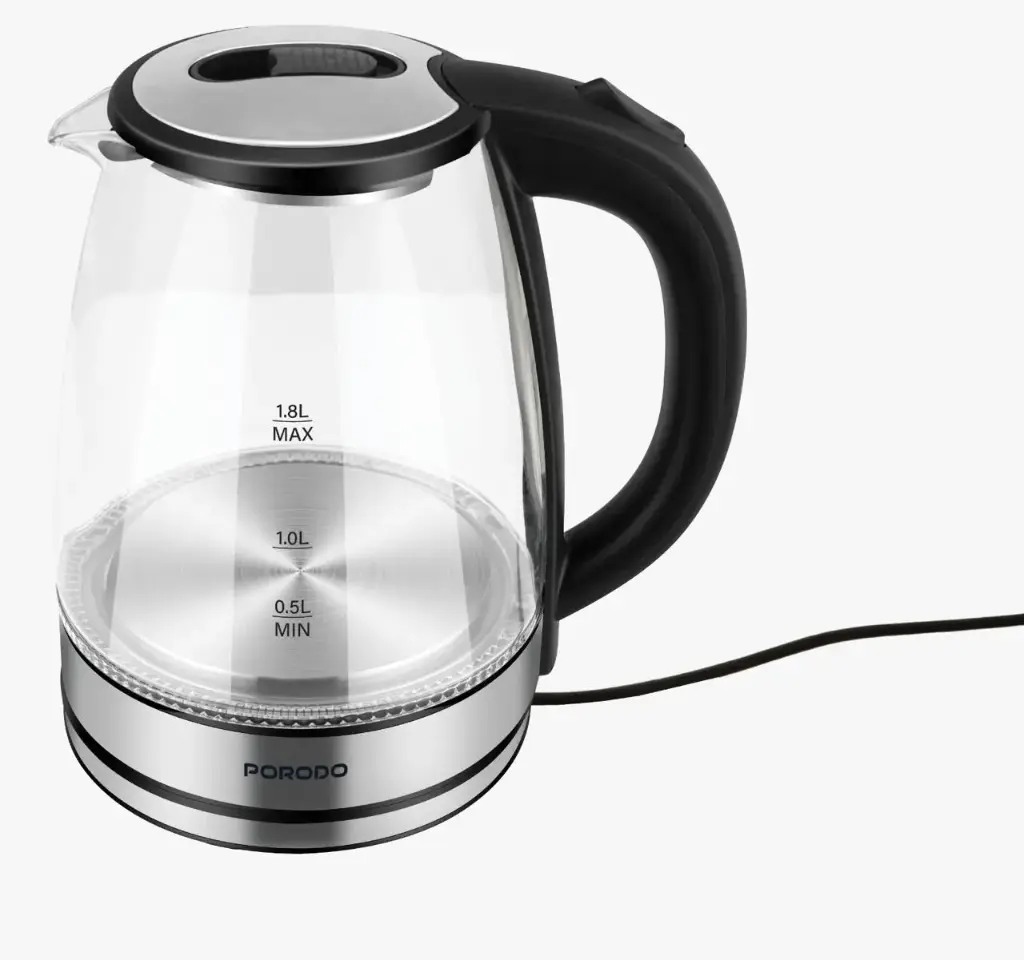 PORODO PYRO ELECTRIC GLASS KETTLE CLEAR