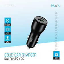 PAWA SOLID CAR CHARGER 51W CAND USB PORT