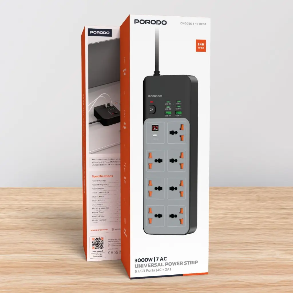 PORODO 3000W / 7AC UNIVERSAL POWER EXTENSION
