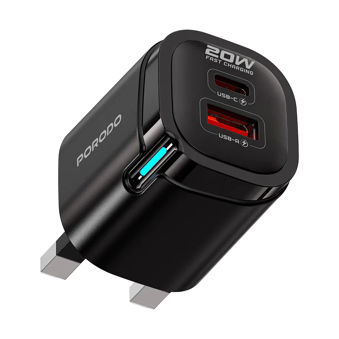 PORODO TEKTO DUEL USB WALL ADAPTOR C TO C CABLE