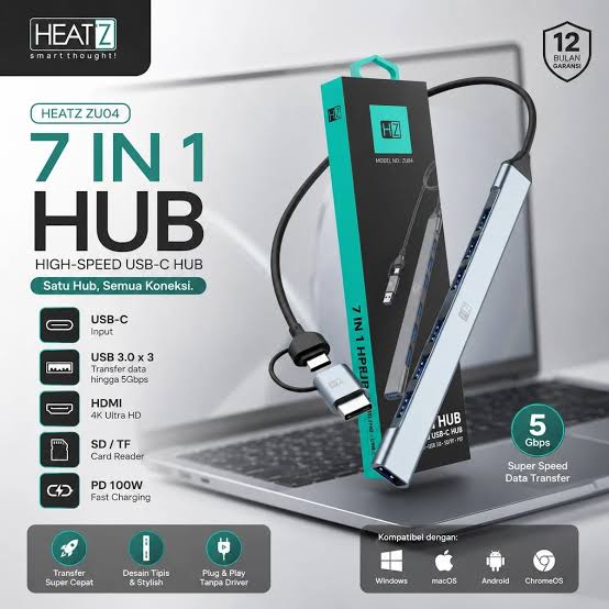 HEATZ 7 IN 1 USB HUB ZU04
