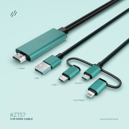 HEATZ 3IN1 USB HDMI CABLE ZT57