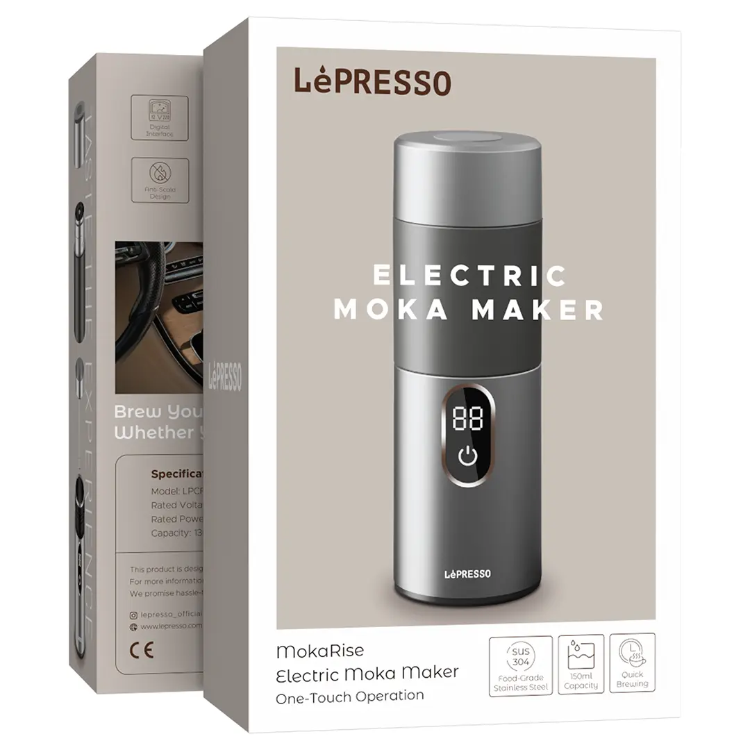LEPRESSO MOKARISE ELECTRIC MOKA MAKER ONE-TOUCH OPERATION
