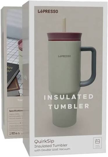 LEPRESSO QUIRKSIP INSULATED TUMBLER WITH DOUBLE WALL VACCUM-BEIGE