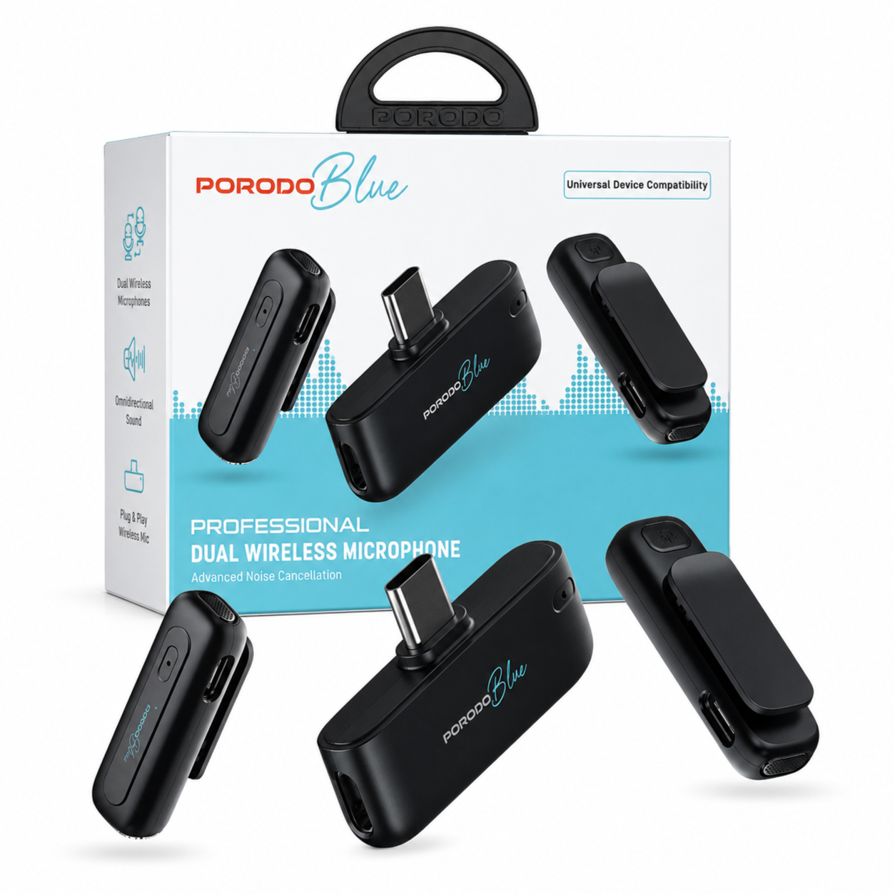 PORODO BLUE PRO DUAL WIRELESS MICROPHONE