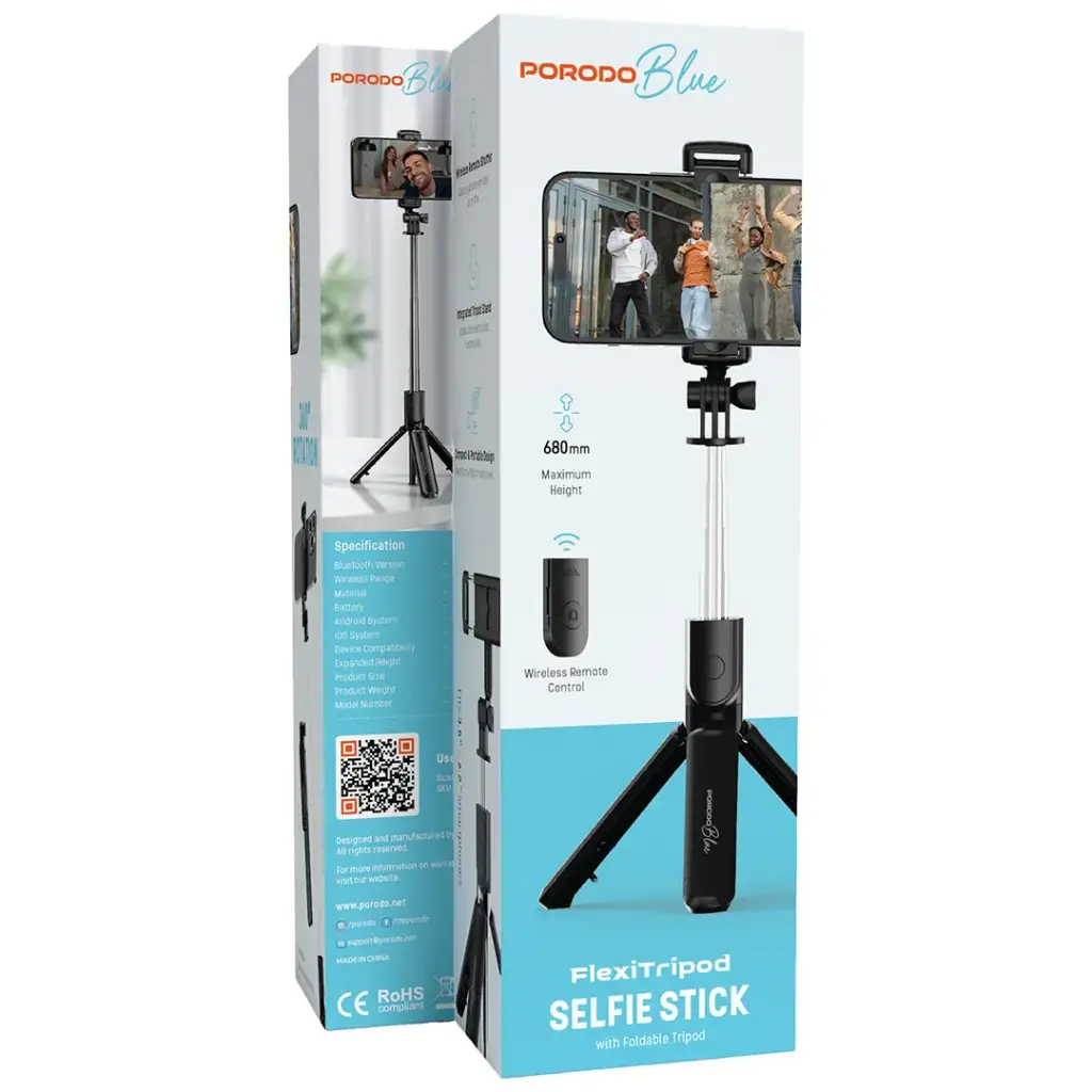 PORODO BLUE FLEXI TRIPOD SELFIE STICK
