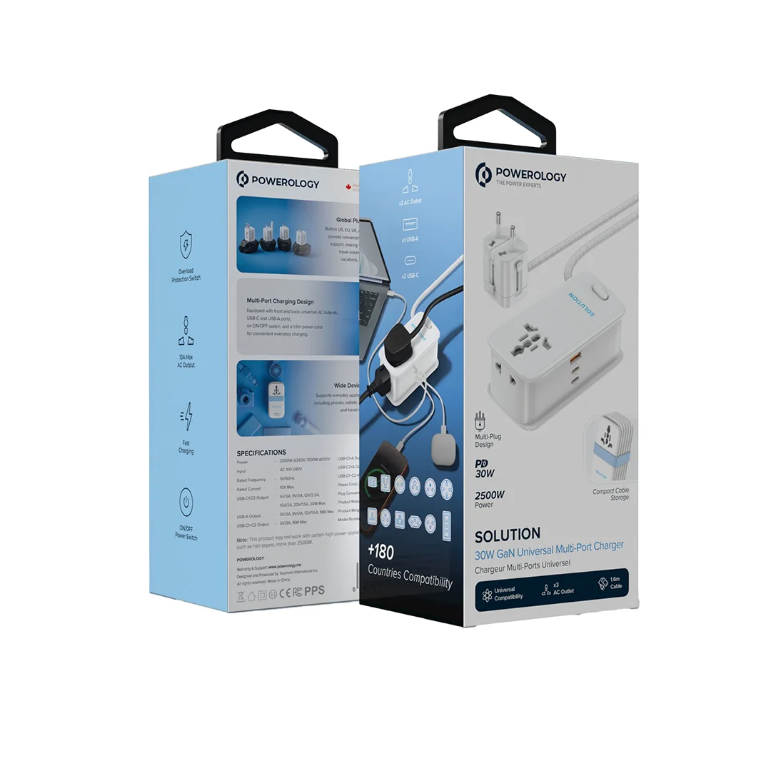 POWEROLOGY SOLUTION 30W GAN  MULTI-PORT CHARGER