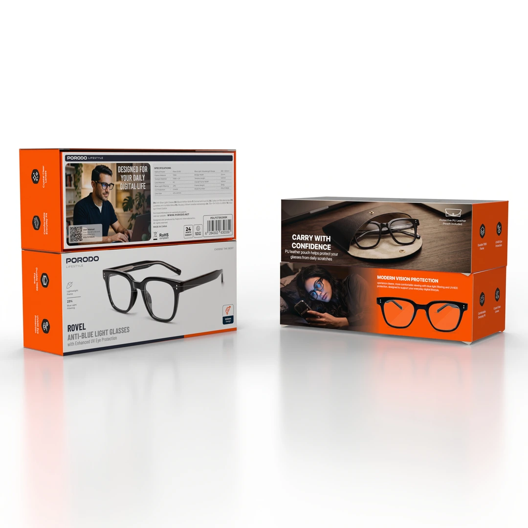 PORODO ROVEL ANTI BLUE LIGHT GLASS BLK