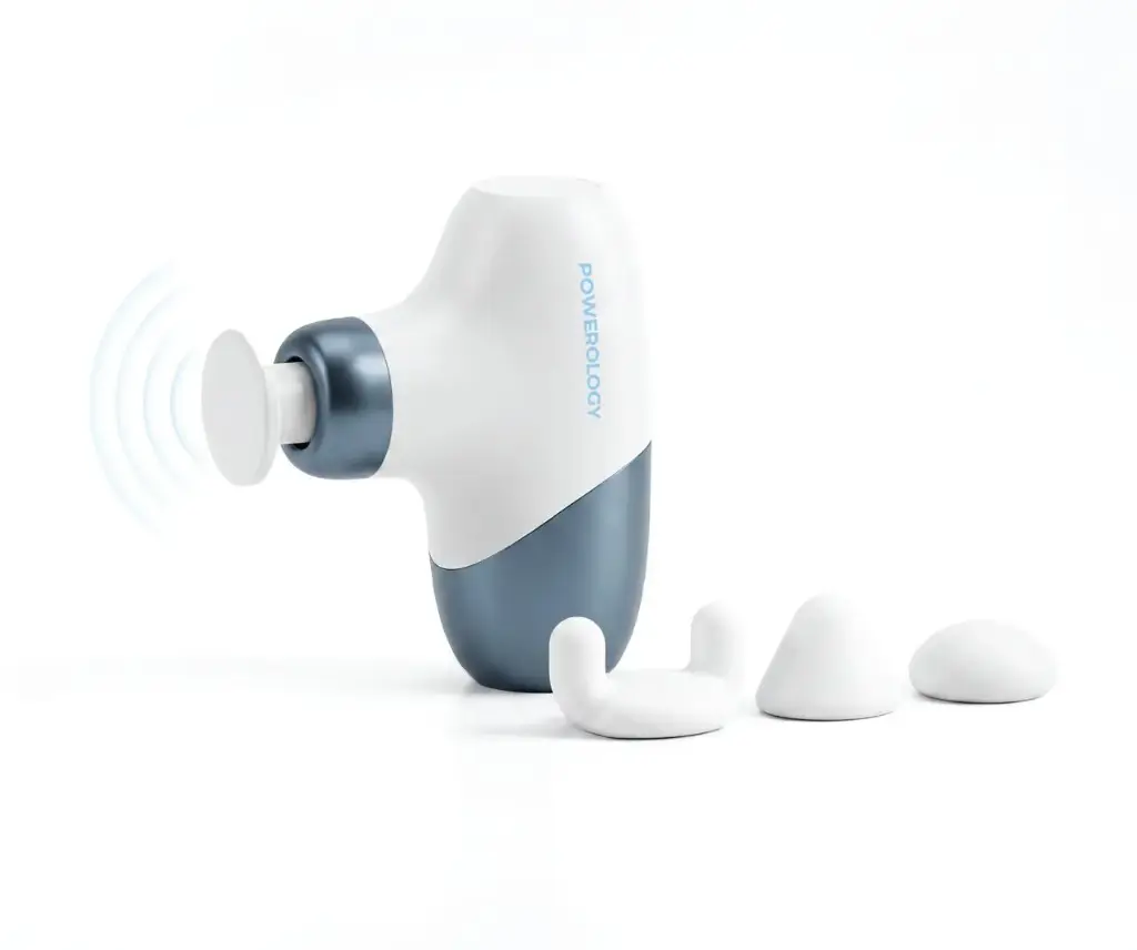 POWEROLOGY MOVA COMPACT MASSAGE GUN-BLUE & WHITE