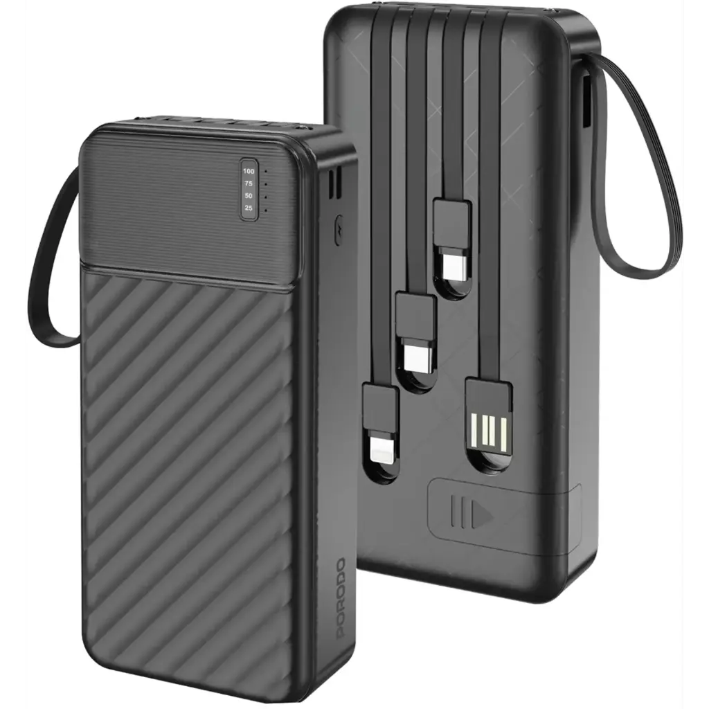 PORODO PIANO 20000MAH POWER BANK WITH INTEGRATED CABLES