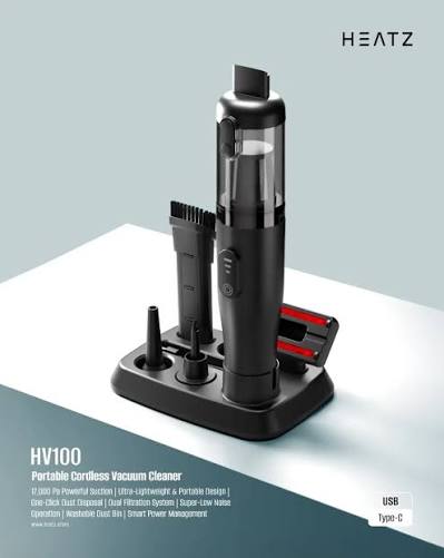 HEATZ PORTABLE CORDLESS VACUUM CLEANER HV100