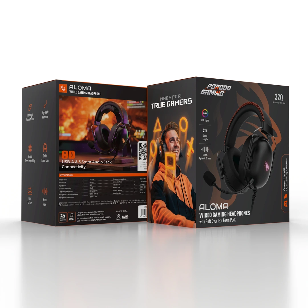 PORODO GAMING ALOMA WIRED GAMING HEADPHONE